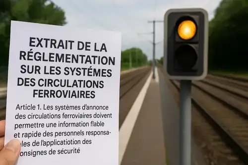 Extrait de la réglementation sur les systèmes d'annonce ferroviaire