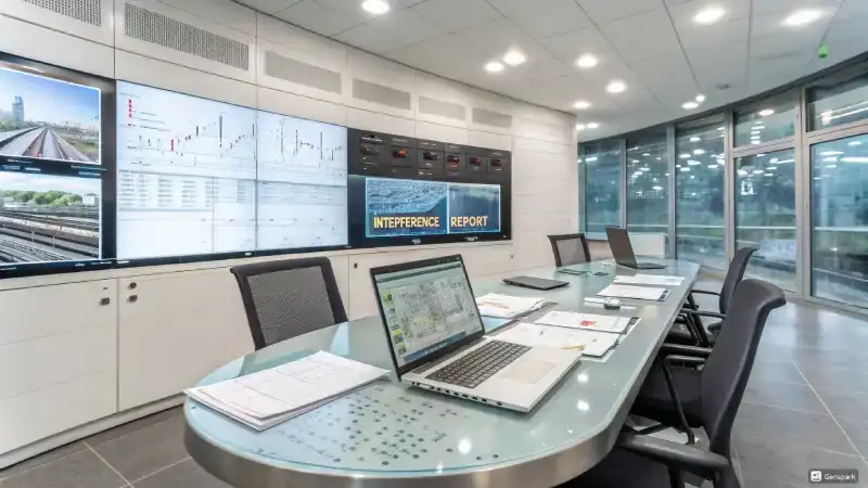 Réunion de sécurité sur un chantier ferroviaire
