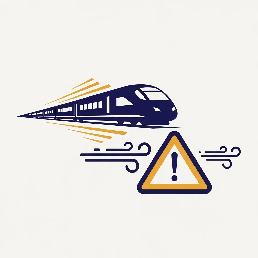 Zone dangereuse et effet de souffle au passage d'un train