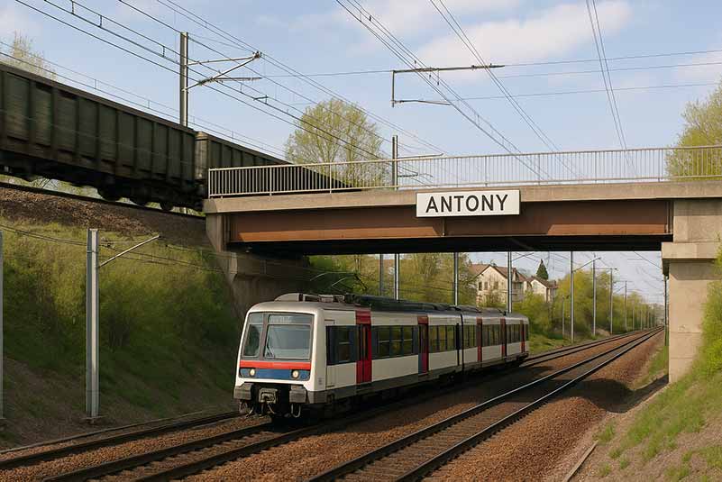Saut-de-mouton ferroviaire à Antony